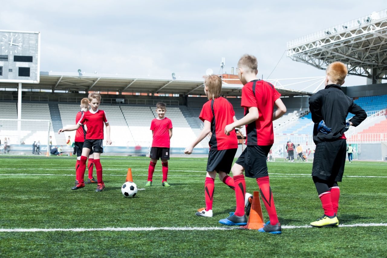 football practice in stadium 1 1